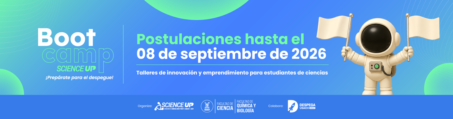 Bootcamp Science Up 2026 — Banner del concurso